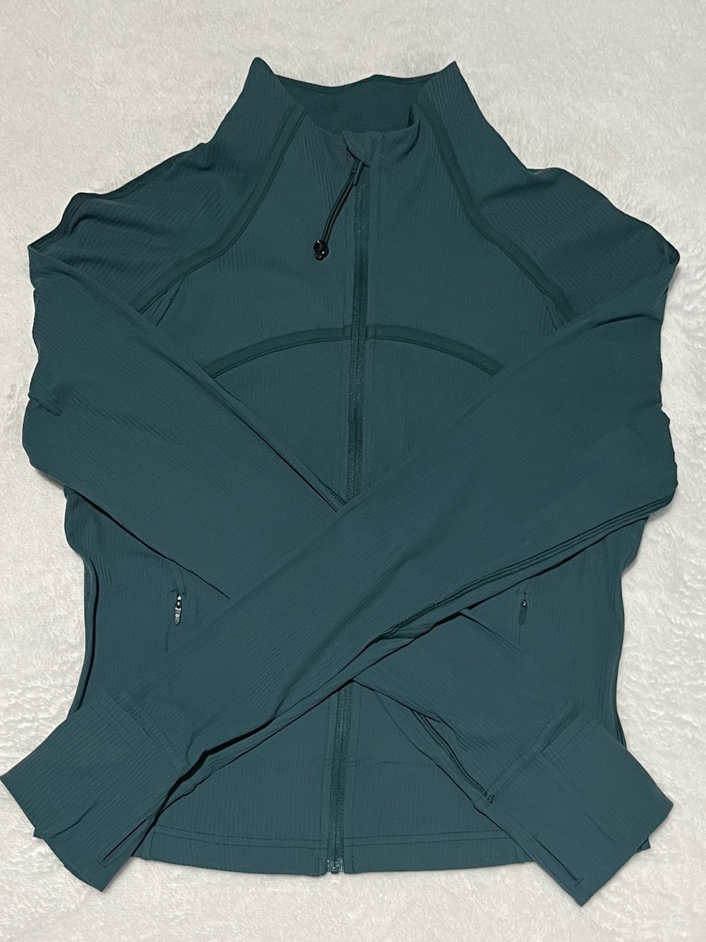 Lululemon Ribbed Define Cropped Jacket- Green Jasper